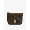 Soeur Womens Marron Fonce Bell Very Mini Patent-leather Cross Body Bag In Taupe