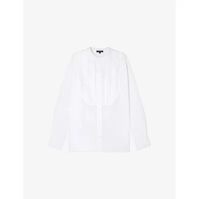 Soeur Womens  Eleanore Pleated-front Cotton-voile Blouse In Blanc