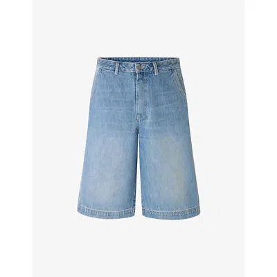 Soeur Womens Bleu Clair Francis Wide-leg Denim Shorts In Blue