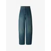 Soeur Womens Bleu/vert Gabin Straight-leg Relaxed-fit Denim Jeans In Blue