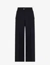 Soeur Womens Blue Harry Wide-leg High-rise Woven Trousers
