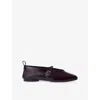 Soeur Womens Bordeaux Fonce Madeline Leather Ballet Flats In Burgundy