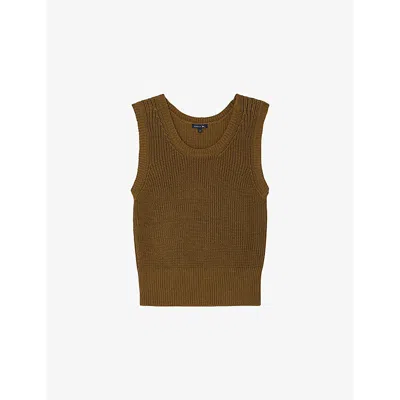 Soeur Womens Bronze Danny Scoop-neck Sleeveless Cotton Jumper