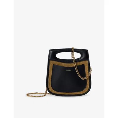 Soeur Womens Bronze/noir Cheri Mini Suede And Leather Top-handle Bag