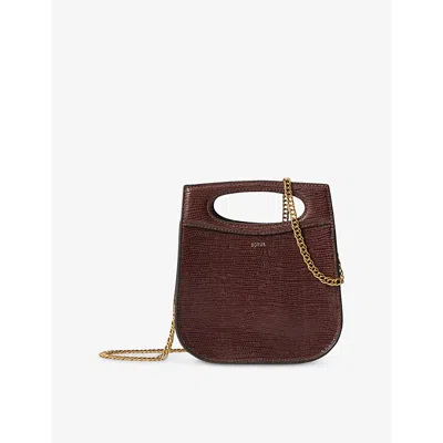 Soeur Womens Brown Cheri Logo-embossed Mini Leather Bag