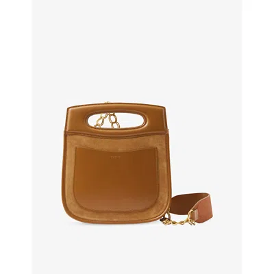 Soeur Womens Camel/ocre Cheri Suede And Leather Top-handle Bag