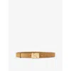 Soeur Womens  Ninon Logo-buckle Leather Belt In Camel/ocre