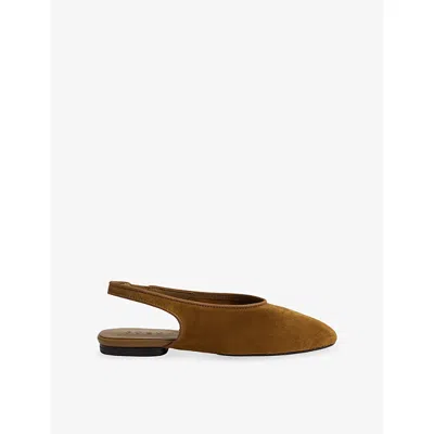 Soeur Womens Caramel Emmett Suede Slingback Flats Eur 40 / 7 Uk In Brown