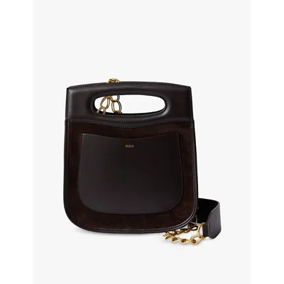 Soeur Womens Cheri Logo-embossed Leather Cross-body Bag Marronfonc In Marronfonce