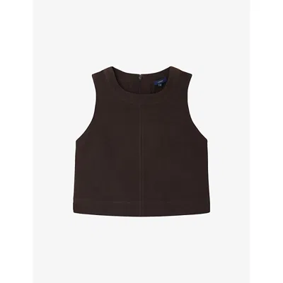 Soeur Womens Chocolat Pampa Sleeveless Cotton-canvas Top In Brown