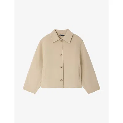 Soeur Womens Craie Gyoda Relaxed-fit Wool-blend Jacket In Neutral