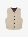 Soeur V-neck Faux-shearling Vest In Cream