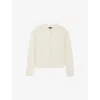 Soeur Womens Cream Lyne Ribbed-trim Wool-blend Knitted Cardigan In Cream