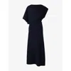 Soeur Divine Cotton Blend Long Dress In Dark Navy