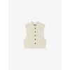 Soeur Womens Ecru Byron Sleeveless Cropped Wool Cardigan Xs In Ecru