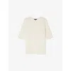 Soeur Womens Ecru Daphne Short-sleeved Knitted T-shirt In White