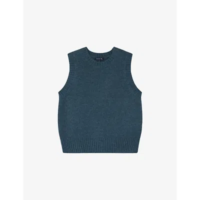 Soeur Womens Emeraude Namaste Ribbed-collar Stretch-knitted Sweater Vest