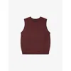 Soeur Womens Framboise Namaste Ribbed-collar Stretch-knitted Sweater Vest In Framboise