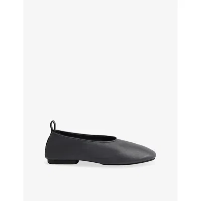 Soeur Womens Gris Anthracite Bala Leather Ballet Flats Eur 40 / 7 Uk In Black