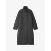Soeur Womens Gris Chine Germain High-neck Wool-blend Coat In Black