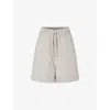 Soeur Womens Gris Clair/ecru Emeric Striped Cotton Shorts In Gray