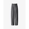 Soeur Womens Gris Cole Wide-leg High-rise Wool-blend Trousers In Gray