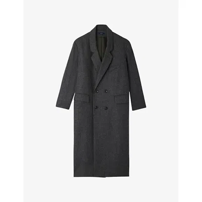 Soeur Womens Gris Coligny Double-breasted Wool Coat In Gray