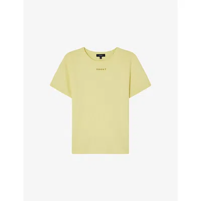 Soeur Womens Jaune Citron Aristide Short-sleeve Cotton-jersey T-shirt