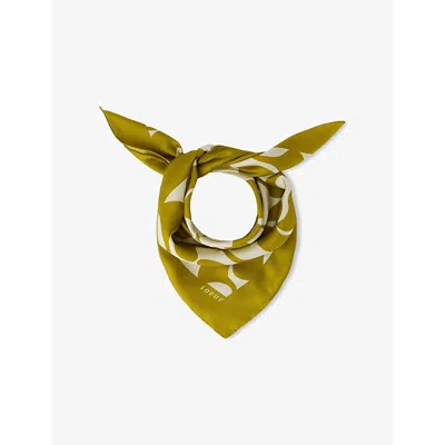 Soeur Womens  Capucine Graphic-print Silk-twill Scarf In Green