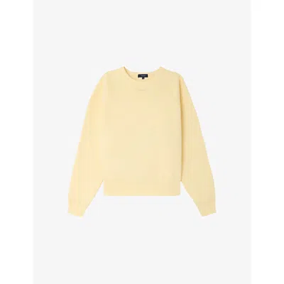 Soeur Womens Jaune Pale Artemis Brand-embroidered Cotton Sweatshirt In Yellow