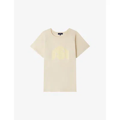 Soeur Womens Jaune Pale Val Monogram-print Cotton-jersey T-shirt In Neutral