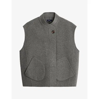 Soeur Womens Light Grey Adeline Boxy Wool-blend Gilet In Gray