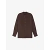 Soeur Womens  Eleanore Pleated-front Cotton-voile Blouse In Marron