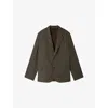 Soeur Checked Wool Blend Oversized Tailoring Blazer In Brown