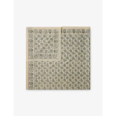 Soeur Womens Mastic/bleu Ciel Sky Cotton-voile Scarf In Gray