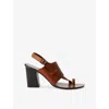 Soeur Womens Elisa Leather Heeled Sandals Naturel Eur 41 / 8 Uk