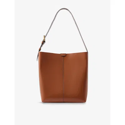 SOEUR WOMENS NATUREL/MARRON SAUDADE LEATHER BUCKET SHOULDER BAG