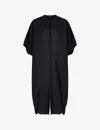 Soeur Womens Noir Alger Welt-pocket Cotton Midi Dress In Noir