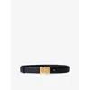 Soeur Womens Noir Ninon Lizard-embossed Leather Belt In Black