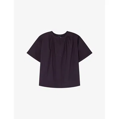 Soeur Womens Prune Arlette Relaxed-fit Cotton Blouse