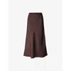 Soeur Womens Prune Fever Bias-cut Twill Midi Skirt In Brown