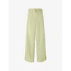 Soeur Womens Sauge Vagabond Wide-leg Cotton-linen Blend Trousers