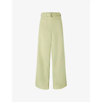 Soeur Womens Sauge Vagabond Wide-leg Cotton-linen Blend Trousers