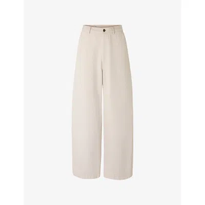 Soeur Womens Blanc Gaspard Balloon-leg High-rise Jeans In White