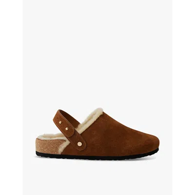 Soeur Womens  Cosy Suede Mule Slippers In Brown