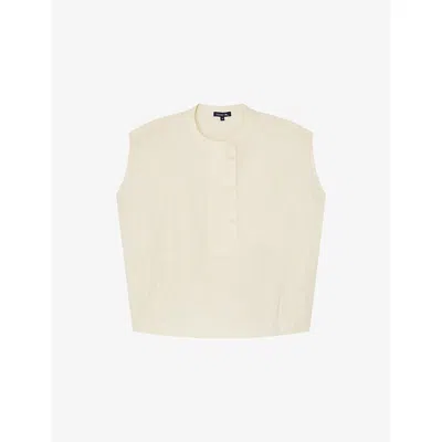 Soeur Womens Vanille Danube Relaxed-fit Cotton-blend Shirt In White