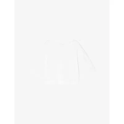 Soeur Womens Blanc Casse Davina Boat-collar Cotton T-shirt In White