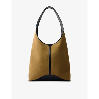 Soeur Womens Bronze/noir Delice Suede And Leather Tote Bag