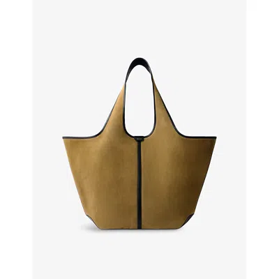 Soeur Womens Bronze/noir Douce Suede And Leather Tote Bag