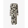 Soeur Womens Jaune Pale/noir Francine Abstract-print Silk-crepe Maxi Dress In Neutral